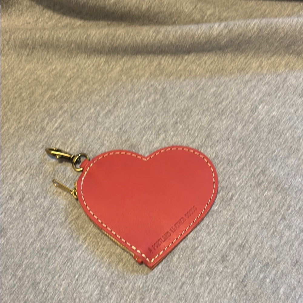 Portland Leather Goods Pink Heart-Shaped Keychain